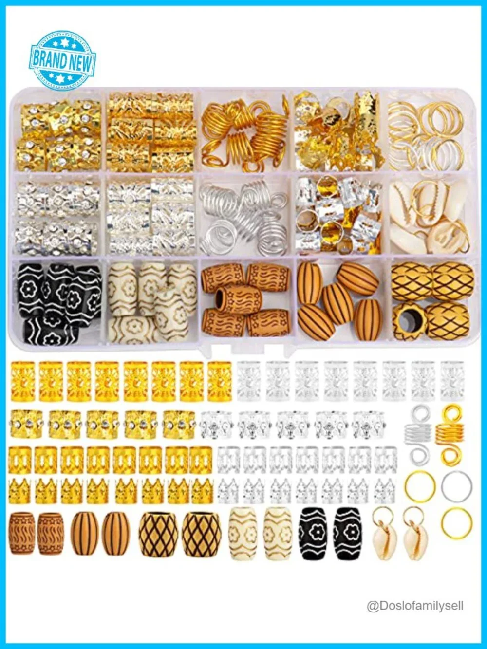 133 PCS Hair Jewelry for Braids Gold Cuffs Locs Dreadlock Accessories Metal